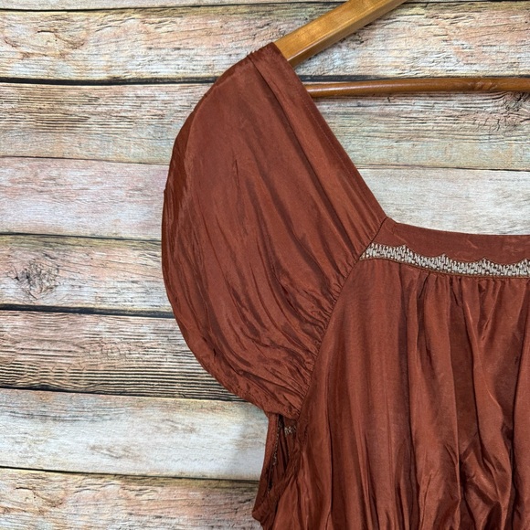 Free People Terracotta Floral Blouse - Picture 7 of 8